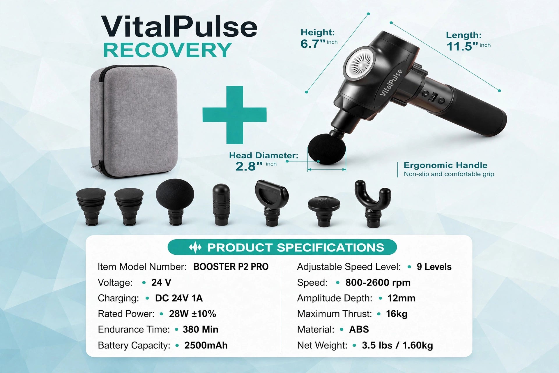 VitalPulse™ Deep Tissue Recovery Massage Gun - Professional Edition